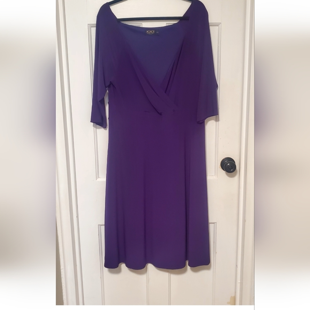 Igigi Deep Purple Long Sleeve Dress